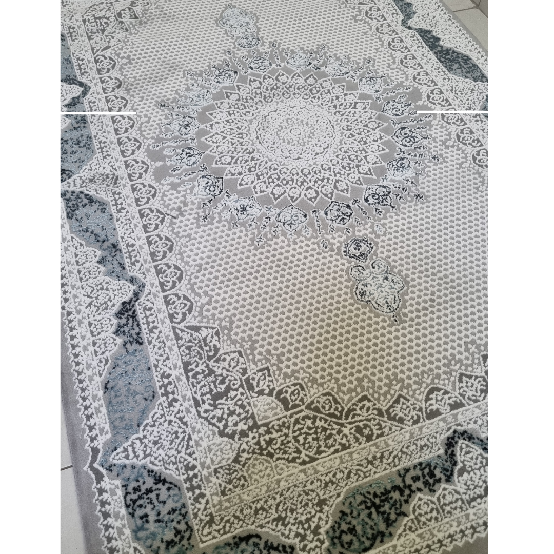 Modern Elegant Rug - Grey Ornamental Grandeur (3.10x6ft)