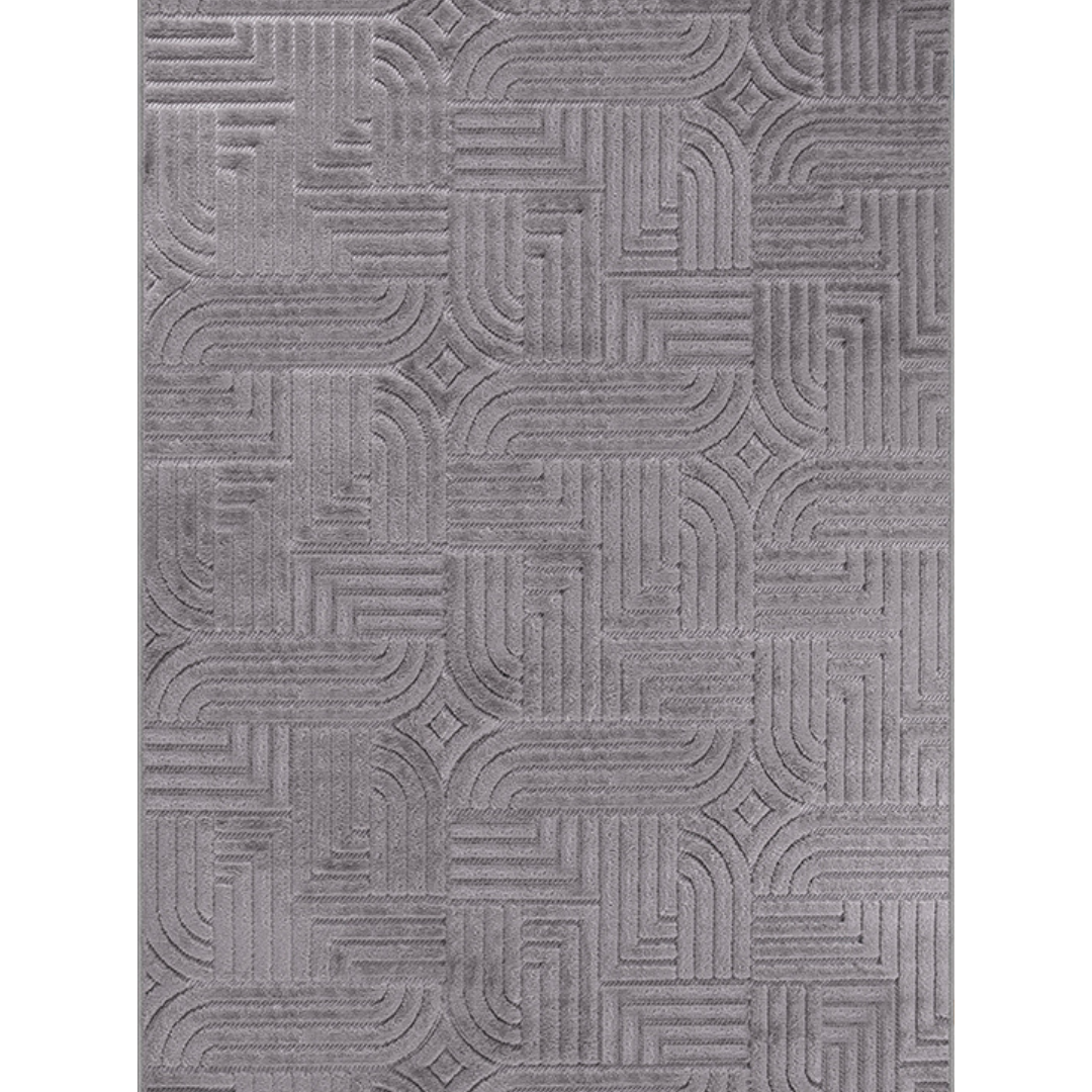 Contemporary Rug – Grey Textured Luxury Carpet (5.2x7.5ft)