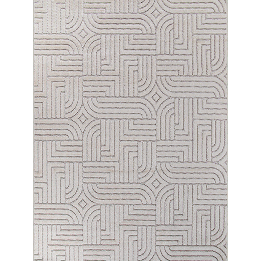 Contemporary Rug – Creamy Textured Luxury Carpet (5.2x7.5ft)