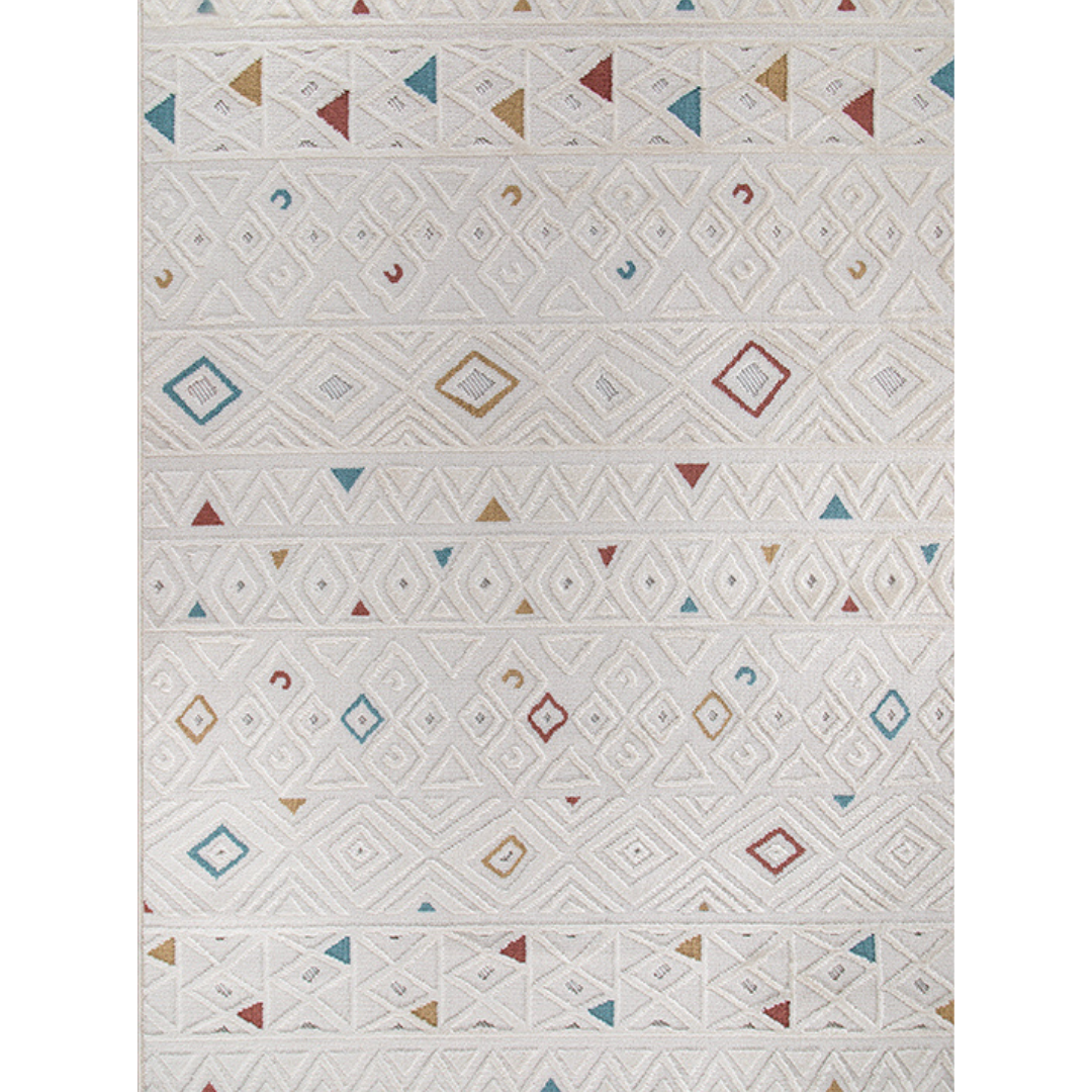 Multicolor Diamond Design Woven Carpet Rug (5.2x7.5ft)