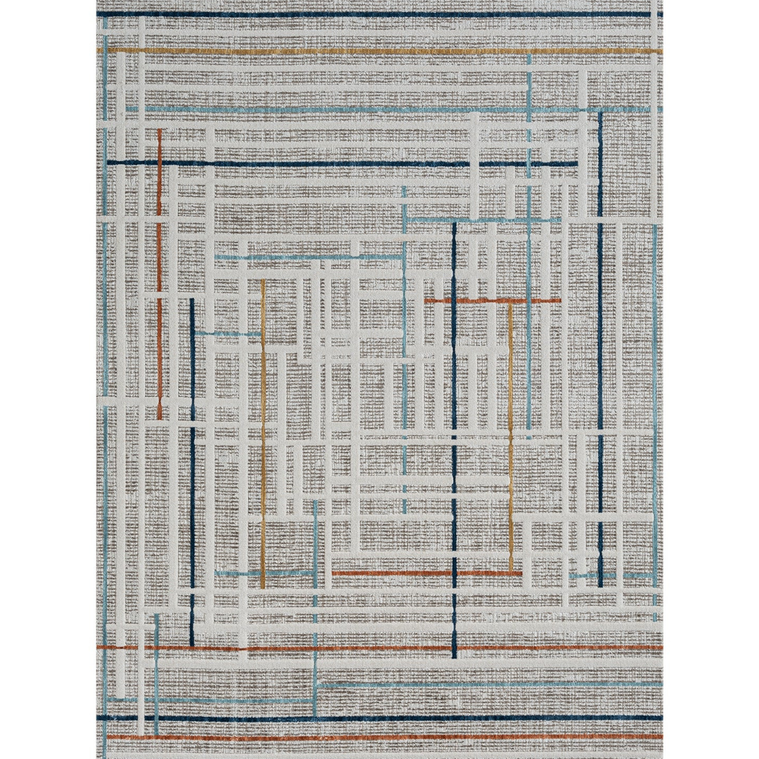 Modern Rug - Grey Stripes ( 5.2x7.5ft)