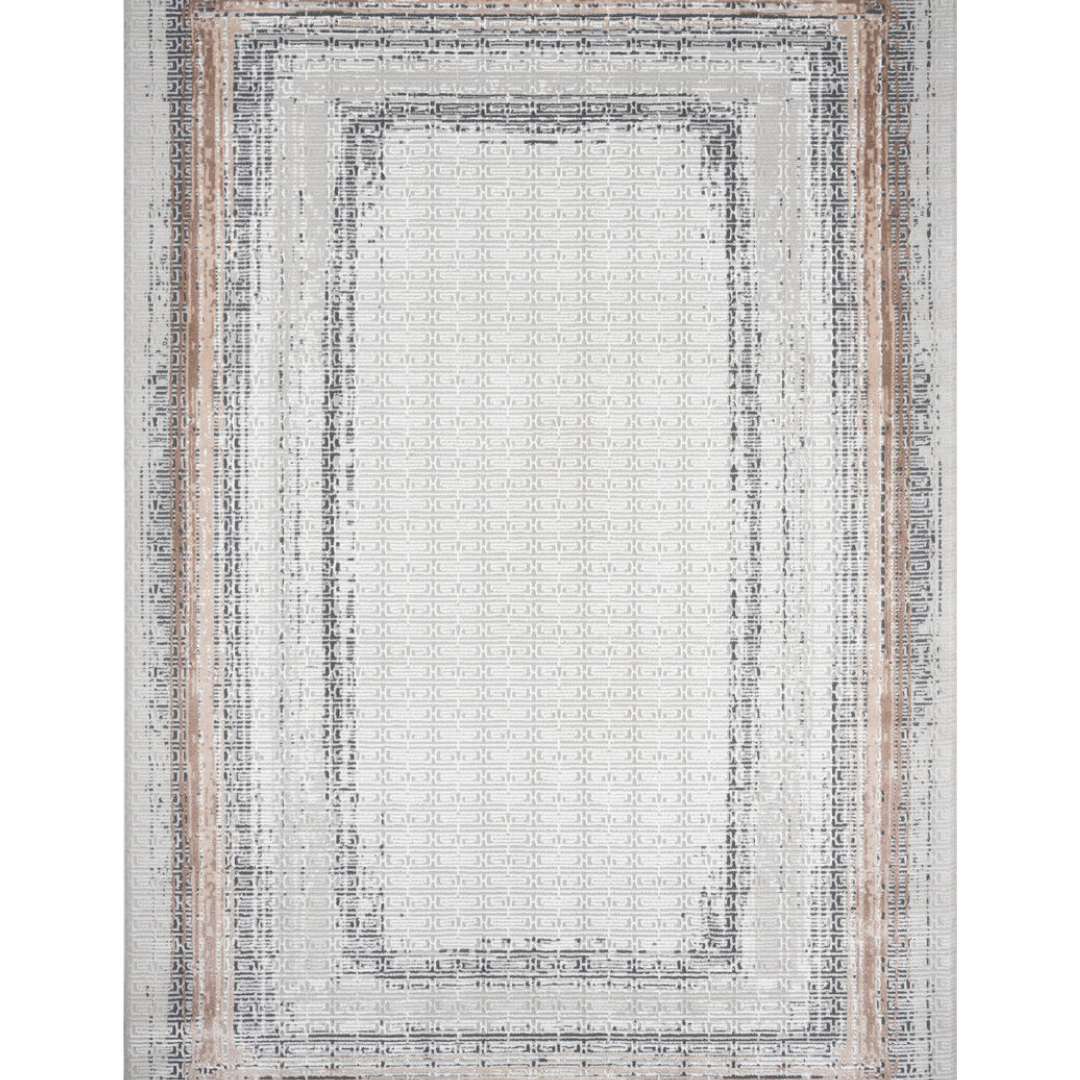 Creamy and brown shade - Modern Rug ( 5.2x7.5ft)