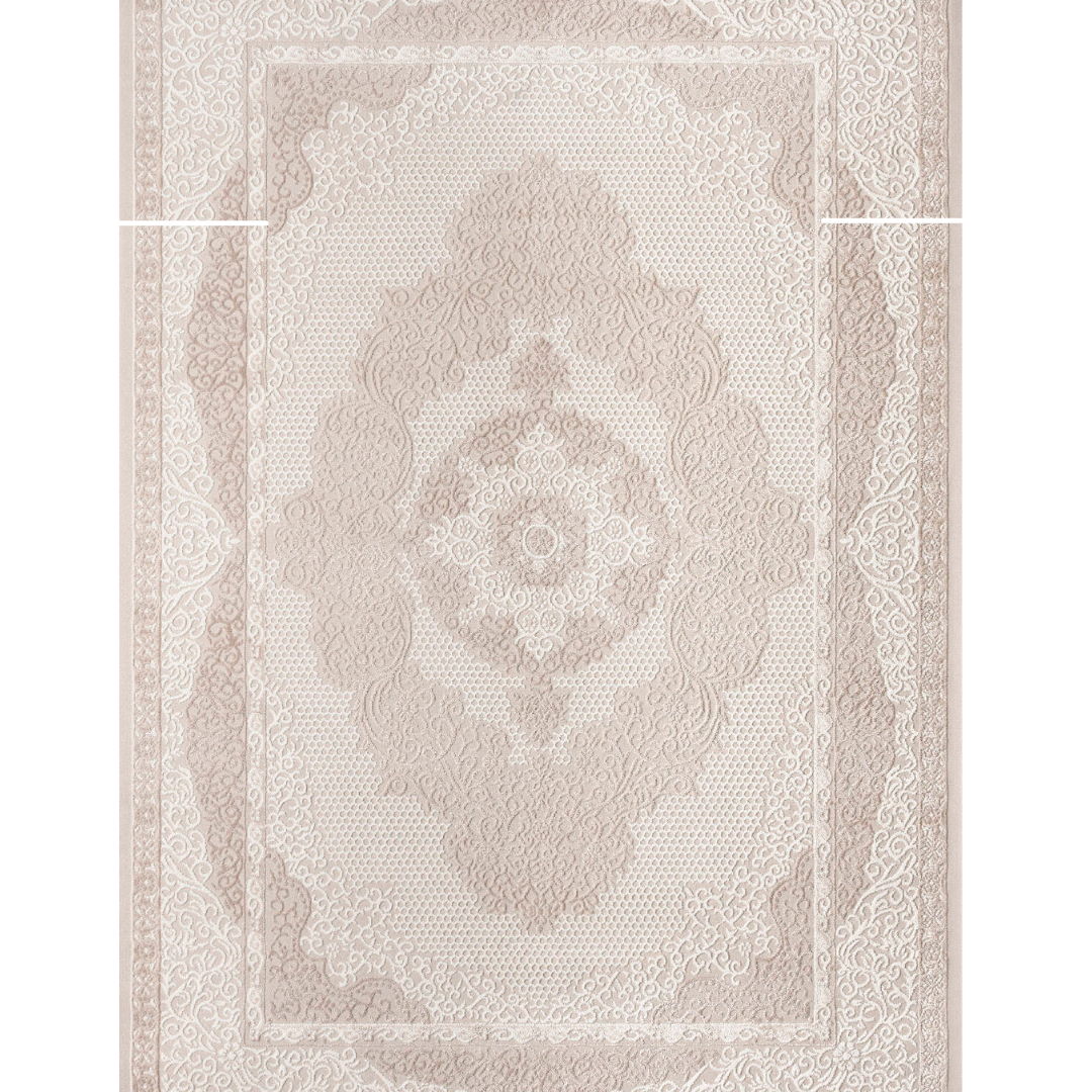 Classic Beige Medallion Rug – Subtle Neutrals (3.10x6ft)