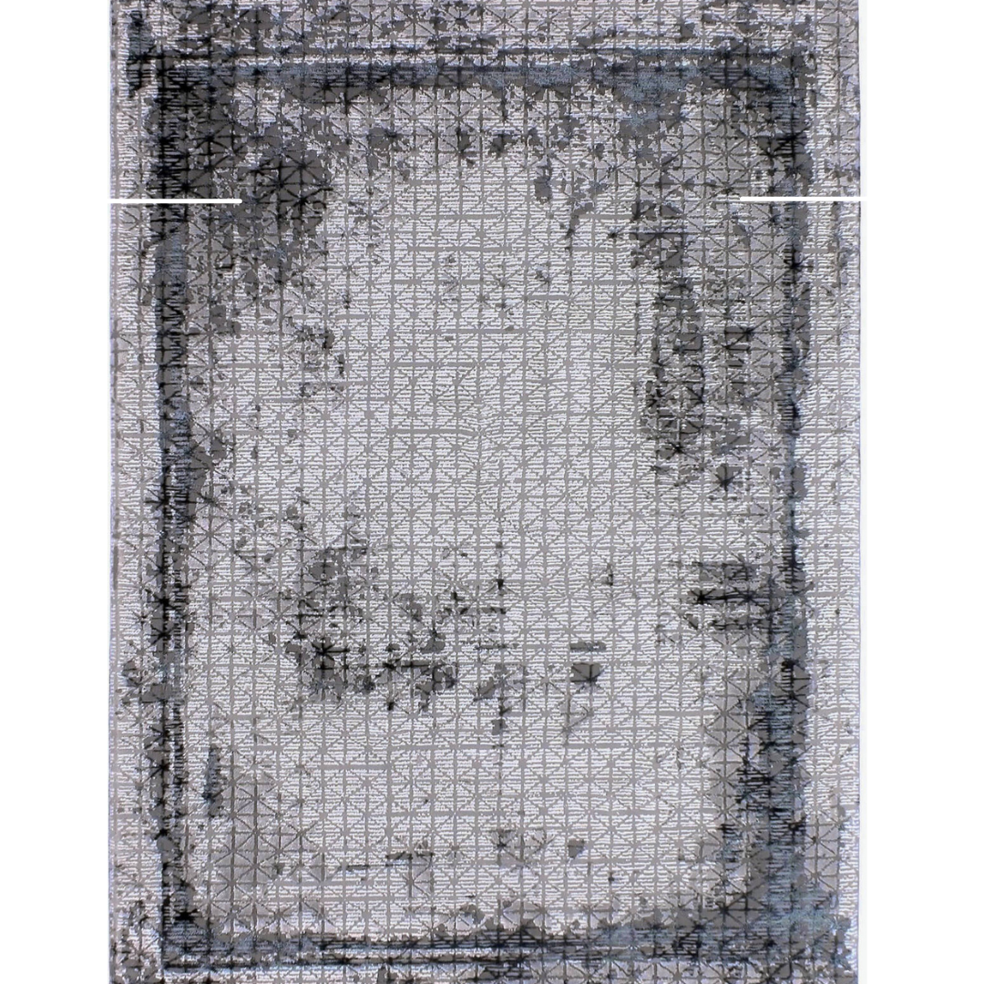 Vintage Charcoal Medallion Rug - Grey and Black (5.2x7.5ft)