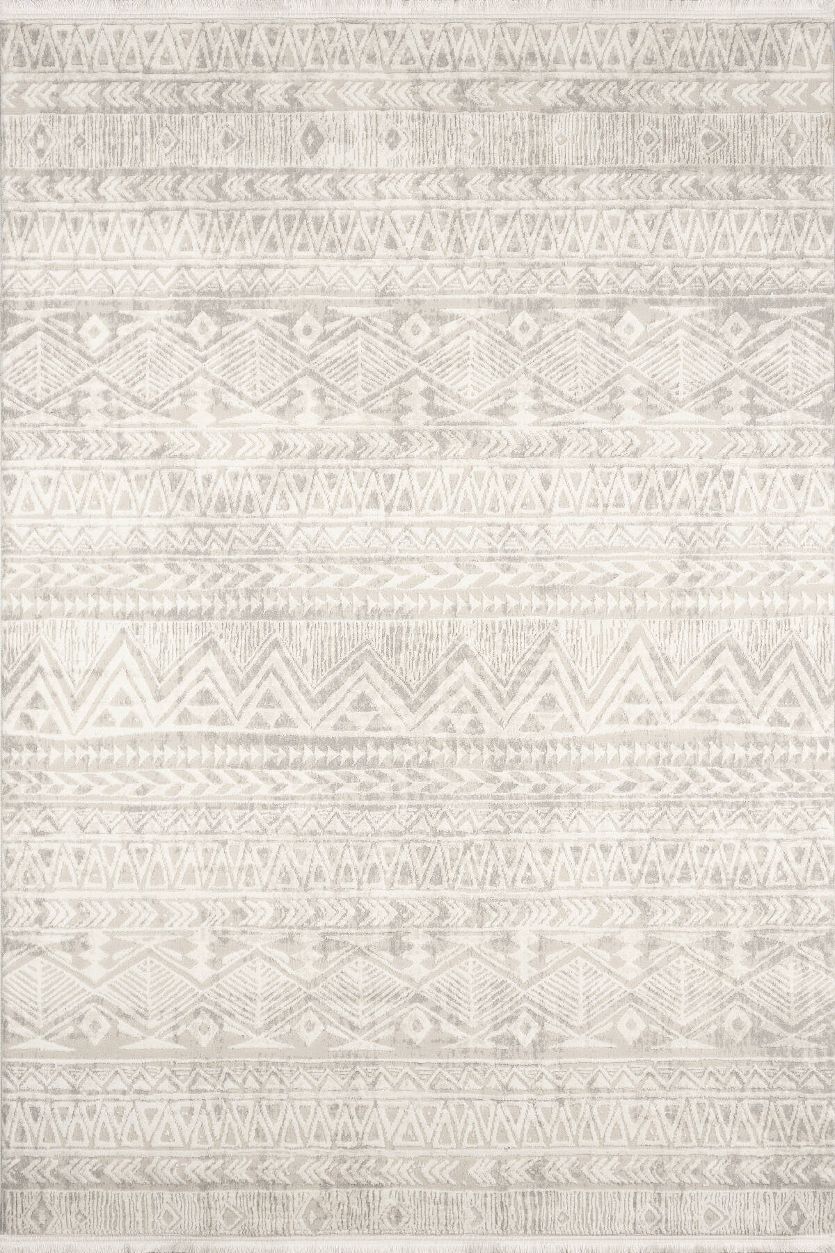 Geometric Tribal Pattern - Neutral Beige ( 5.2x7.5ft)
