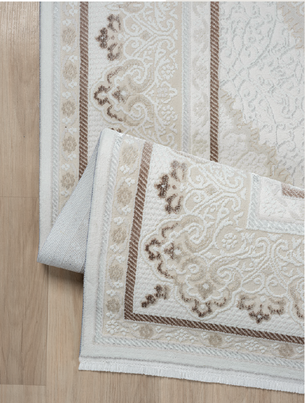 Modern Rug - Grey Ornamental Design ( 3.10x6ft)