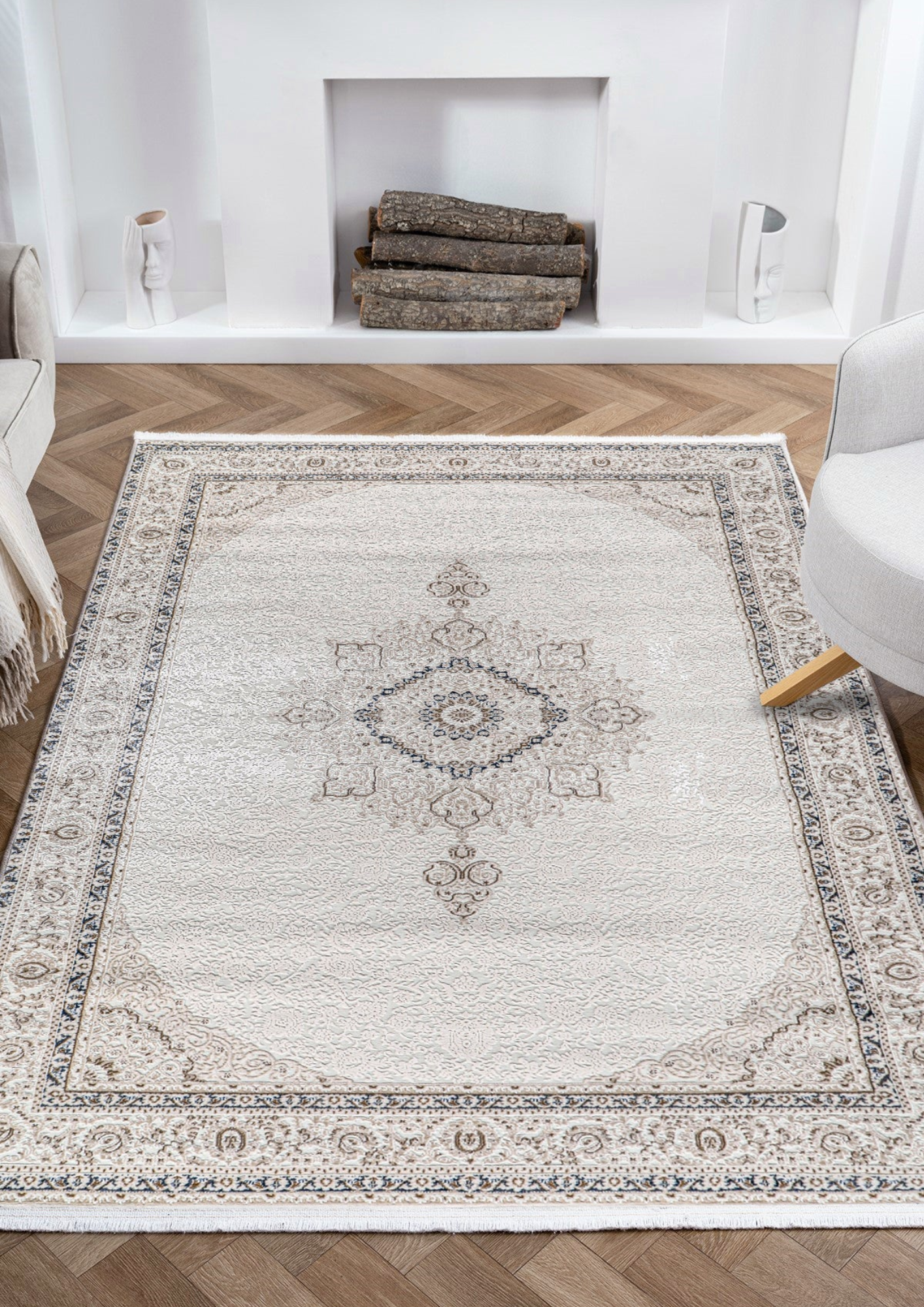 Modern Elegance Beige  - Perfect for modern interiors, polypropylene and polyester yarn (6.6x9.6ft) Naz006
