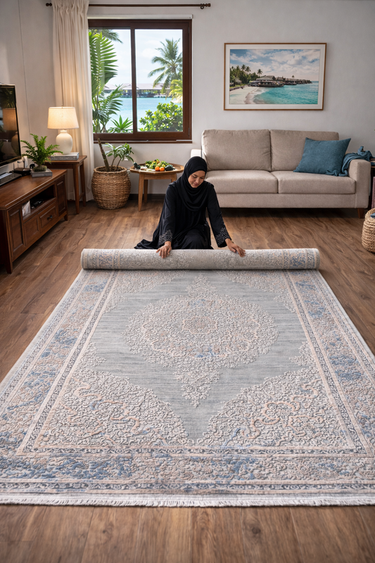Premium Rug - Subtle Floral Medallion (5.2x7.5ft)