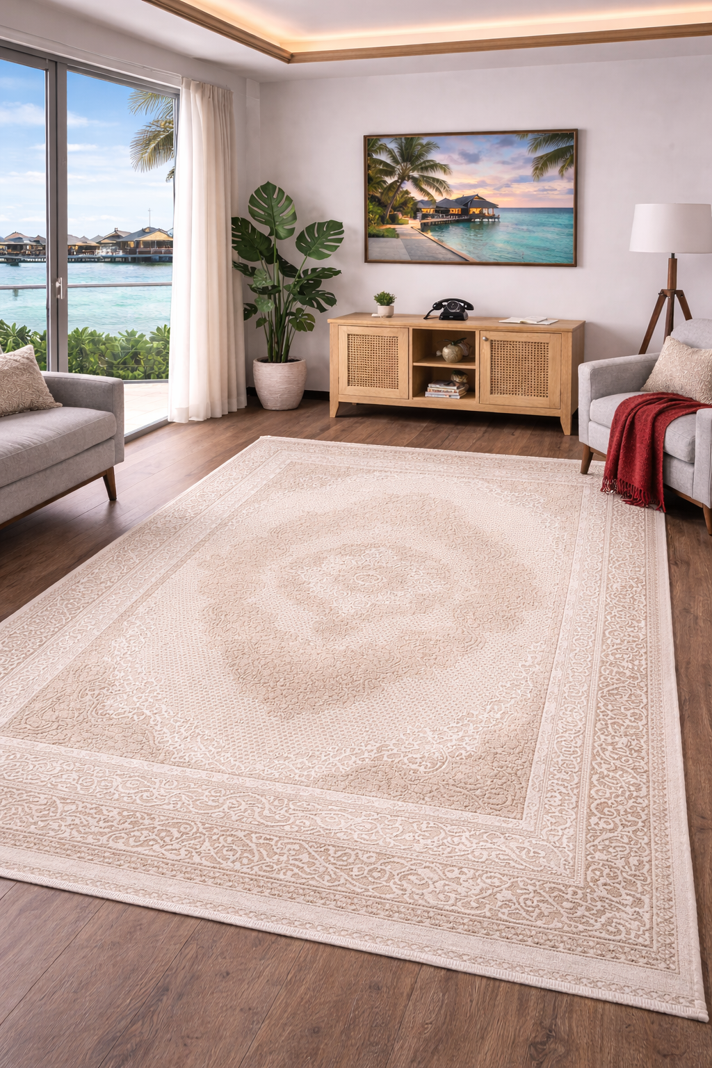 Subtle Rug Classic Beige Medallion Rug – Subtle Neutrals (3.10x6ft) – Hometouchmv
