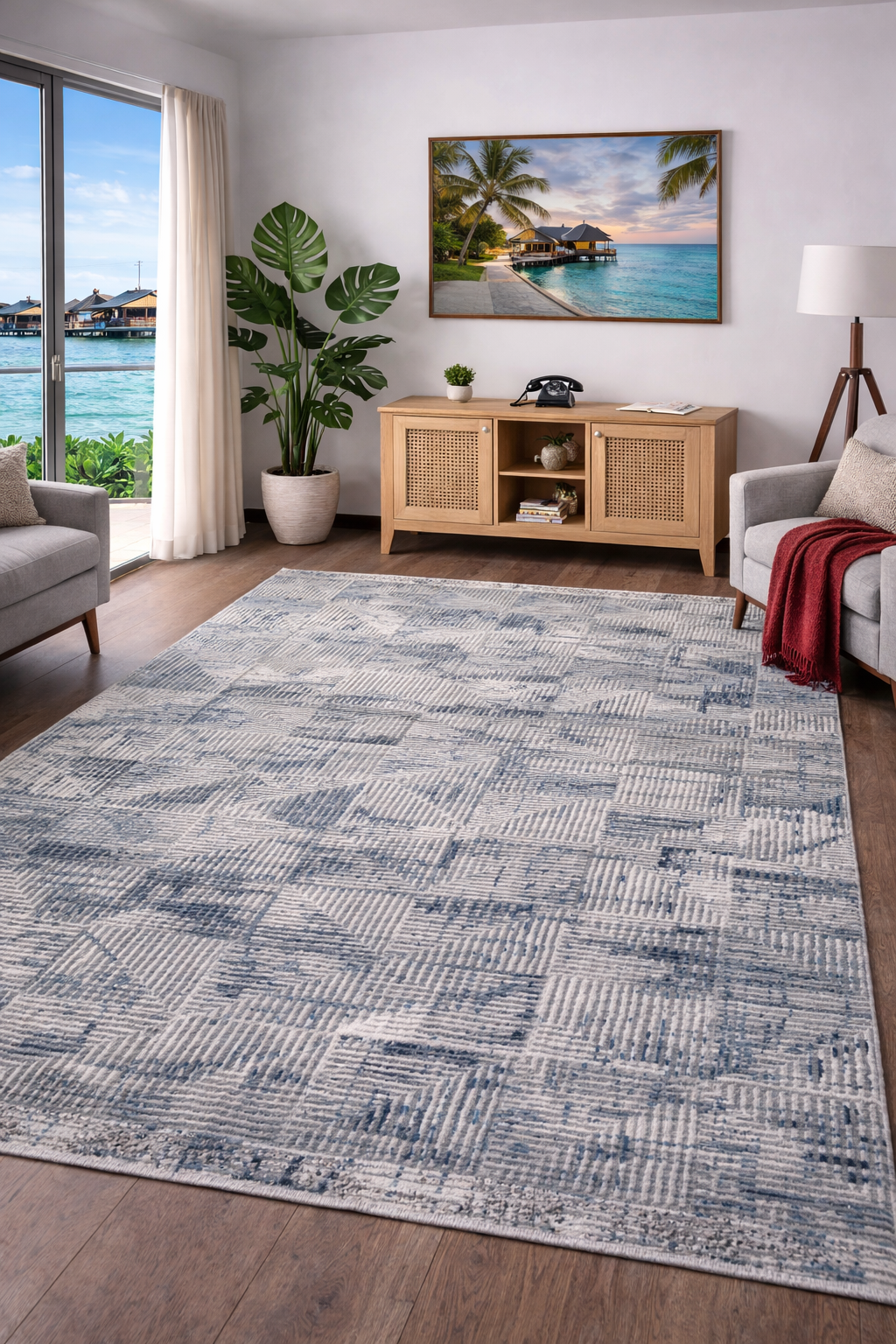 Abstract Grey Stripes Rug – Shades of Grey (3.10x6ft)