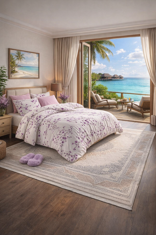 Levendor Bloom - Double 6pcs Turkish bedding set, cotton mix