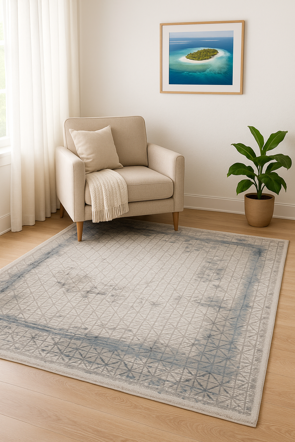 Vintage Charcoal Medallion Rug  - Grey and Black (3.10x6ft)