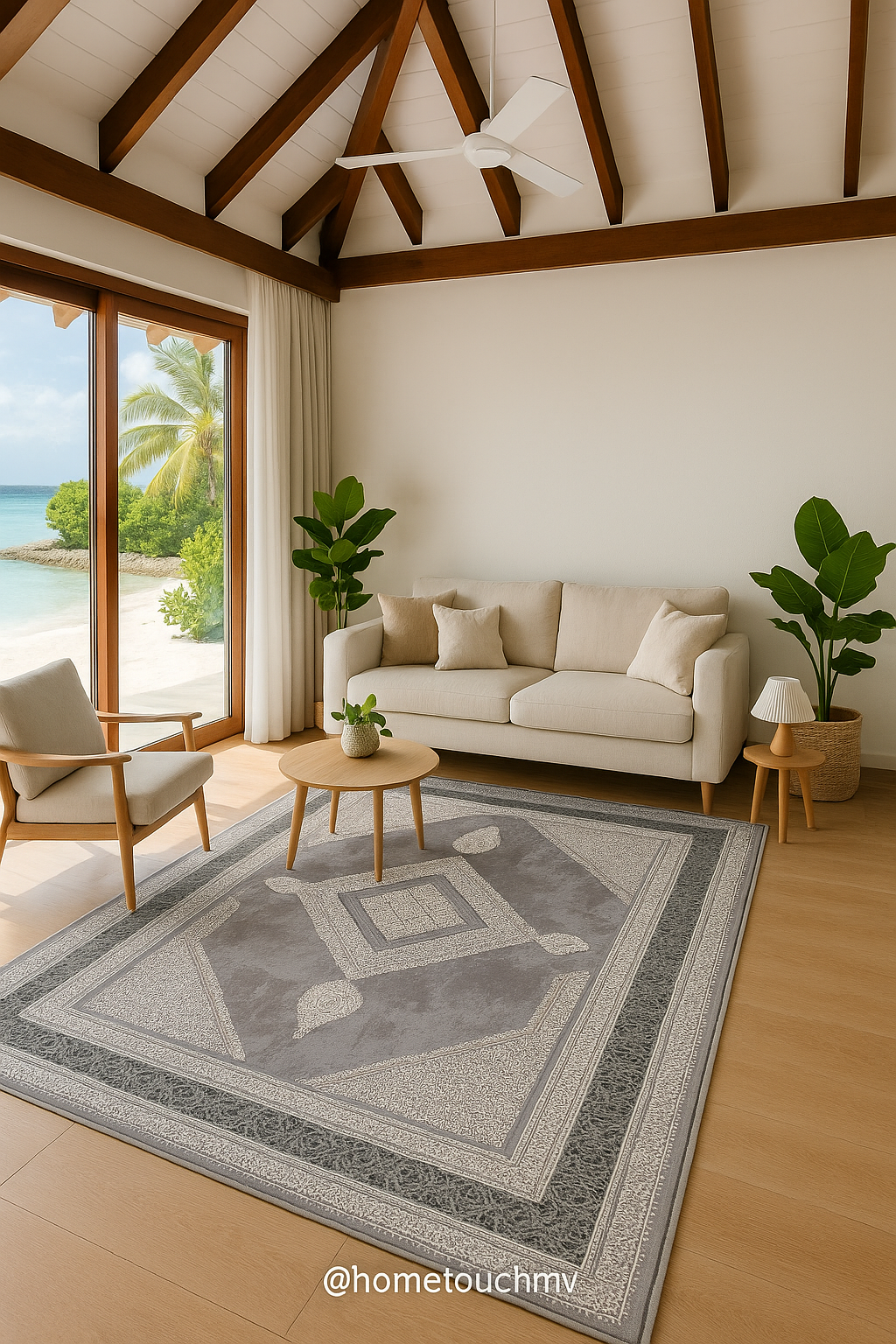 Modern Luxury  Rug - Craft in Grey Diamond Motif ( 3.10x6ft)