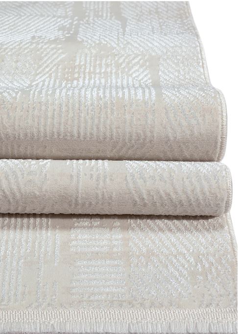 Layered neutral calm light creamy shade created with gentle depth and texture (5x7.6ft)